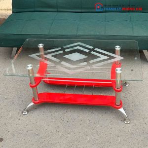 Bàn Sofa Mặt Kính Cường Lực, Chân Inox Sang Trọng Cũ