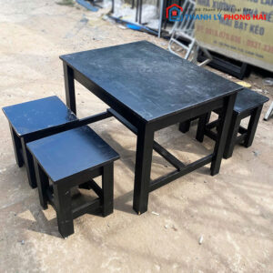 Bộ Bàn Ghế Cafe Cóc Gỗ Tự Nhiên Nhỏ Gọn Cũ