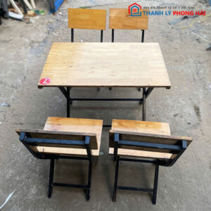 Bộ Bàn Ghế Xếp Gọn Quán Ăn Cũ 60cm