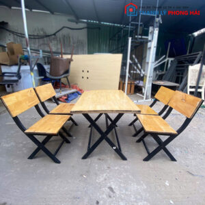 Bộ Bàn Ghế Xếp Gọn Quán Ăn Cũ 60cm