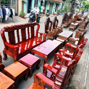 Thanh Lý Bộ Salon Gỗ Tràm Tay 10 Mới 99% Phúc Lộc Thọ Đỉnh Đào