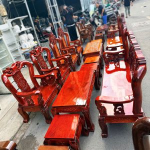 Thanh Lý Bộ Salon Gỗ Tràm Tay 10 Mới 99% Phúc Lộc Thọ Đỉnh Đào