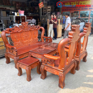 Bộ Salon Gỗ Tràm Tay 12 Chạm Trổ Sang Trọng Cũ