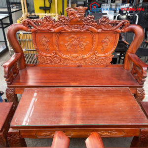 Bộ Salon Gỗ Tràm Tay 12 Chạm Trổ Sang Trọng Cũ