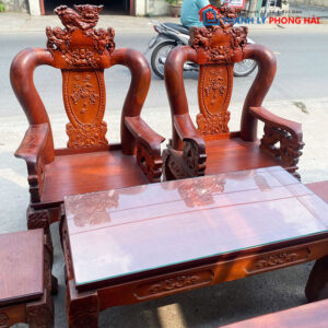 Bộ Salon Gỗ Tràm Tay 12 Chạm Trổ Sang Trọng Cũ