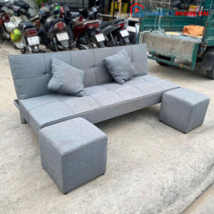 Bộ Sofa Bed Cũ Màu Xám Dài 1m7