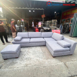 Bộ Sofa Góc L Cũ Màu Xám 2m7