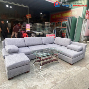 Bộ Sofa Góc L Cũ Màu Xám 2m7