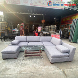 Bộ Sofa Góc L Cũ Màu Xám 2m7
