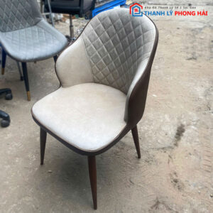 Ghế Ăn Da Trắng Cũ Chân Gỗ Giá Rẻ