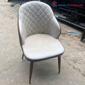Ghế Ăn Da Trắng Cũ Chân Gỗ Giá Rẻ