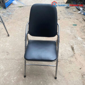 Ghế Xếp Đen Chân Inox Giá Rẻ Cũ