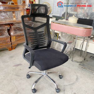 Ghế Xoay Tựa Đầu Cũ Chân Inox Dành Cho Văn Phòng