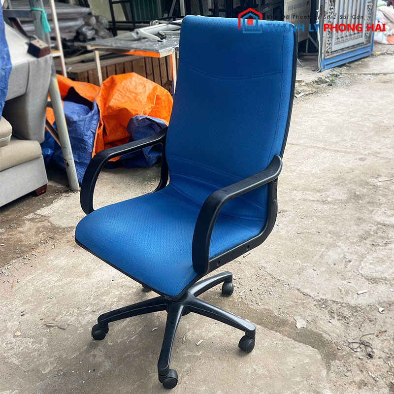 ghe-xoay-hoa-phat-mau-xanh-dem-day-cu-3-1 Ghế Xoay Hòa Phát Màu Xanh Đệm Dày Cũ