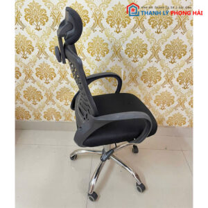 Ghế Xoay Lưới Có Tựa Đầu Chân Inox Cũ