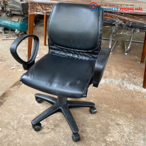 Ghế Xoay Văn Phòng Bọc Da Cũ Màu Đen Cũ Giá Rẻ