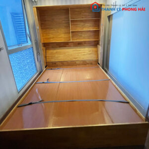 Giường Gỗ Cao Su 1m8 Gấp Gọn Thành Tủ Cũ 