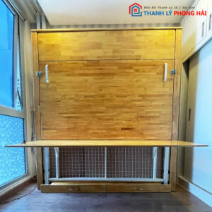 Giường Gỗ Cao Su 1m8 Gấp Gọn Thành Tủ Cũ 