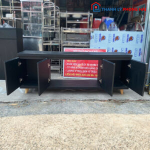 Kệ Tivi Gỗ Đen Cũ Dài 1m65 Đẹp Sang