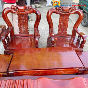 Bộ Salon Gỗ Tay 10 Cũ Phúc Lộc Thọ Đỉnh Đào