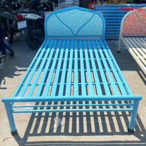 Thanh Lý Giường Sắt Nhiều Màu 1m2 Tựa Đầu Hoa Văn Mới 99%