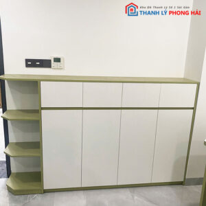 Tủ Hồ Sơ Văn Phòng Cũ 1m92 Màu Trắng Xanh