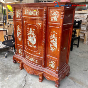 Tủ Thờ Gỗ Căm Xe Cũ Khảm Xà Cừ Cũ 1m4