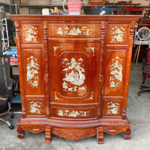 Tủ Thờ Gỗ Căm Xe Cũ Khảm Xà Cừ Cũ 1m4