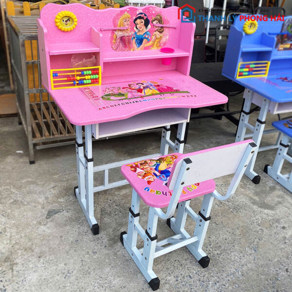 Bàn Học Cho Bé Kiểu Công Chúa Disney Màu Hồng 75cm Cũ