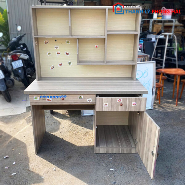 Bàn Học Gỗ MDF Kèm Giá Sách 1m2 Cũ