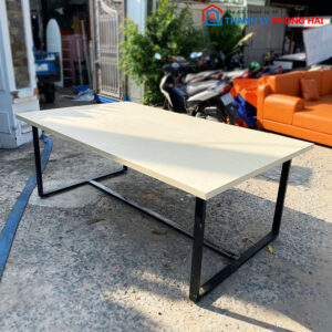 Bàn Họp Chân Sắt 2m Mặt Gỗ Cũ