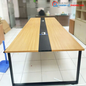 Bàn Họp Lớn 3m2 Có Lỗ Đi Dây Gỗ MDF Cũ