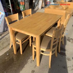 Bộ Bàn Ăn Cabin Gỗ TN 4 Ghế Cũ