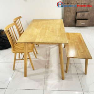 Bộ Bàn Ăn Gỗ Tự Nhiên 1m2 Cũ Giá Rẻ