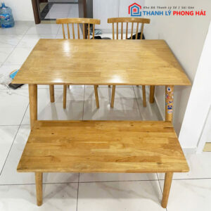Bộ Bàn Ăn Gỗ Tự Nhiên 1m2 Cũ Giá Rẻ