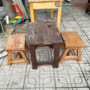 Bộ Bàn Ghế Cafe Cóc Gỗ TN 60cm Cũ