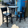 Bộ Bàn Ghế Quán Bar Chân Cao Màu Đen Cũ