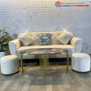 Thanh Lý Bộ Sofa 3 Chỗ Nhiều Màu Kèm Bàn Oval Mới 99%