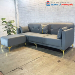 Thanh Lý Bộ Sofa Góc L Màu Xám Kèm Nhiều Mẫu Bàn Mới 99%