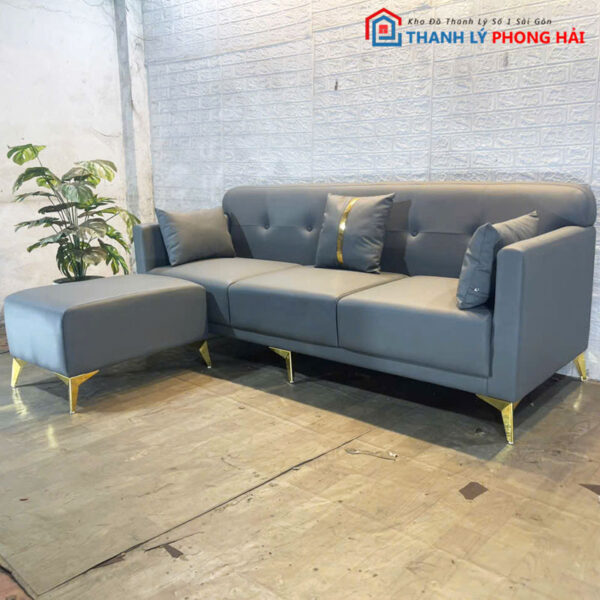 Thanh Lý Bộ Sofa Góc L Màu Xám Kèm Nhiều Mẫu Bàn Mới 99%