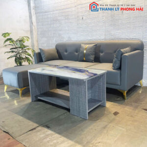 Thanh Lý Bộ Sofa Góc L Màu Xám Kèm Nhiều Mẫu Bàn Mới 99%