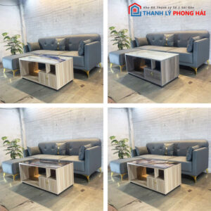 Thanh Lý Bộ Sofa Góc L Màu Xám Kèm Nhiều Mẫu Bàn Trà Mới 99%
