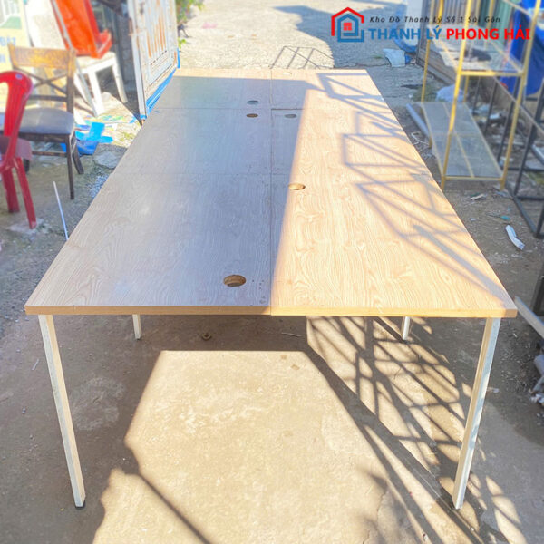 Cụm Bàn Làm Việc 2m4 Khung Sắt Cũ