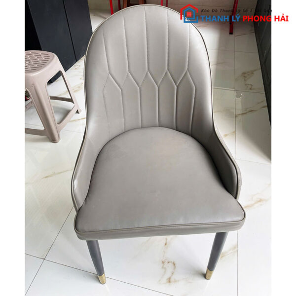 Ghế Bọc Da Xám Chân Sắt Cũ