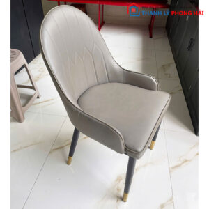 Ghế Bọc Da Xám Chân Sắt Cũ