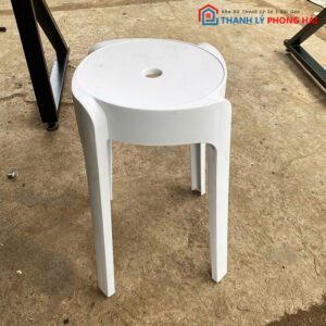 Ghế Nhựa Trắng 30cm Cũ