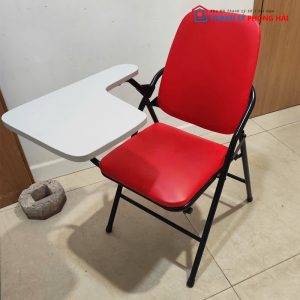 Ghế Xếp Liền Bàn Màu Đỏ Bọc Simili Cũ