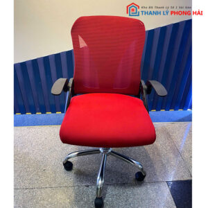 Ghế Xoay Lưng Đỏ Tay Gập Linh Hoạt Cũ
