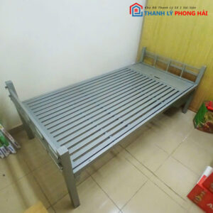 Giường Sắt 1m Sơn Xám Đơn Giản Cũ