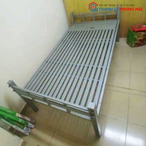 Giường Sắt 1m Sơn Xám Đơn Giản Cũ